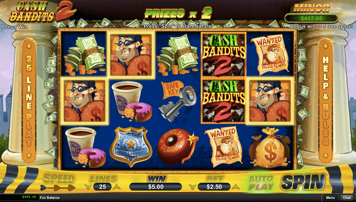 cash bandits 2 rtg pokie