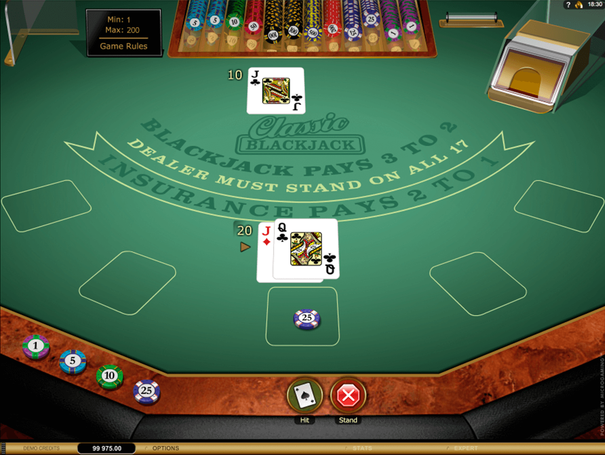 classic blackjack gold microgaming online 