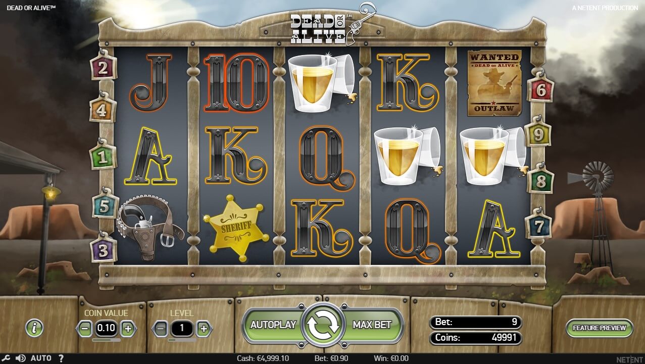 dead or alive online slot screenshot