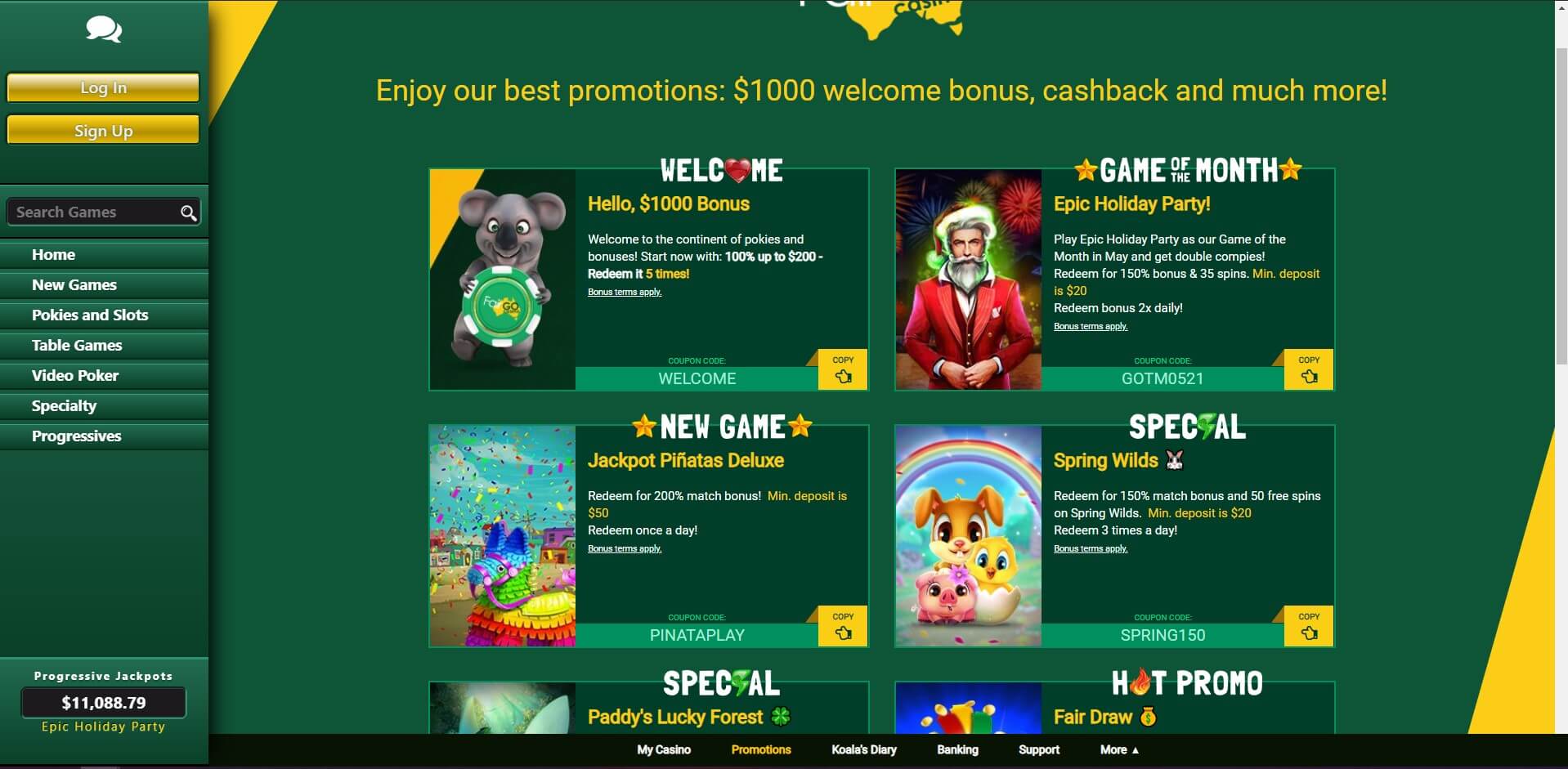fair go casino bonuses screenshot
