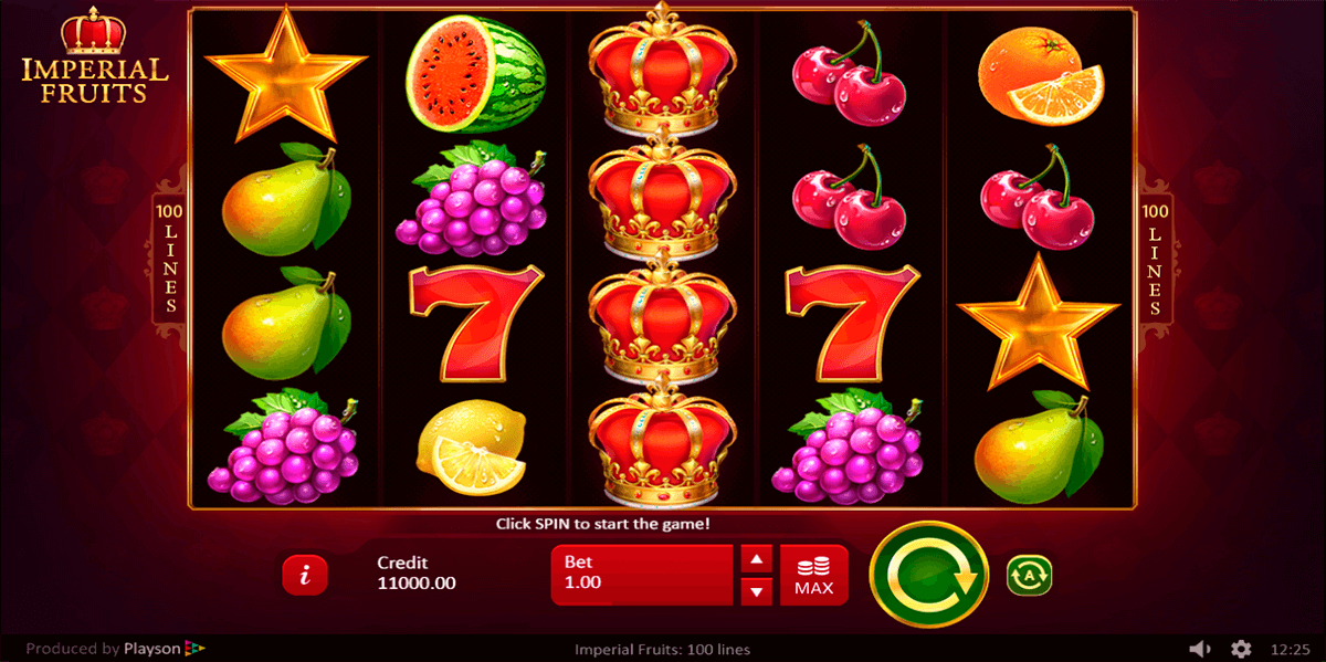imperial fruits 100 lines playson pokie 