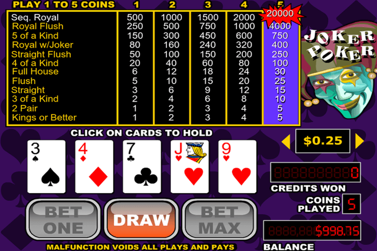 joker poker video poker rtg 1 