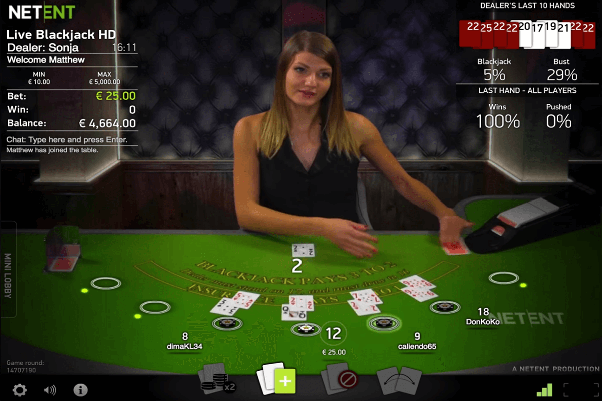 live blackjack netent 