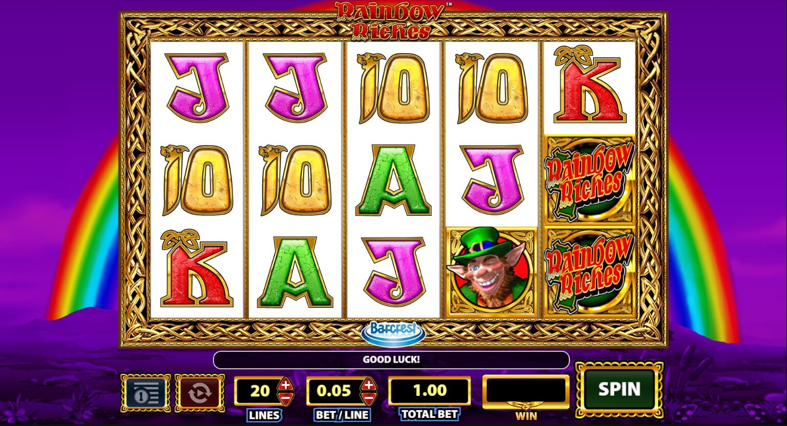 rainbow riches online slot screenshot